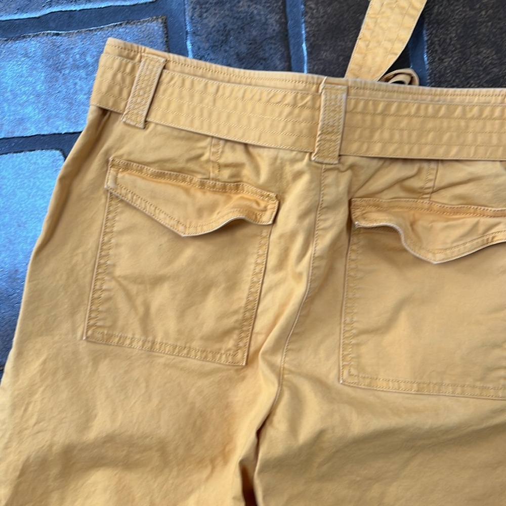 LOFT Mustard Yellow High Rise Tie Waist Cropped Wide Leg Pant - Picture 8 of 12